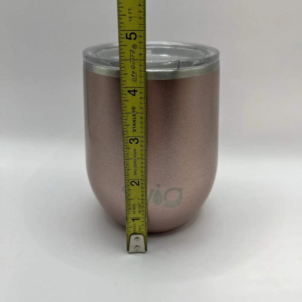 Swig Life Stemless Wine‎ Cup Tumbler in Shimmer Rose Gold (12 oz) - Picture 8 of 9